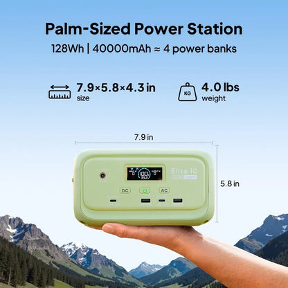 【Renew】BLUETTI Elite 10 128Wh 200W Mini Power Station LiFePO4 100W USB C Fast Charge Portable Solar Generator for Camping Travel