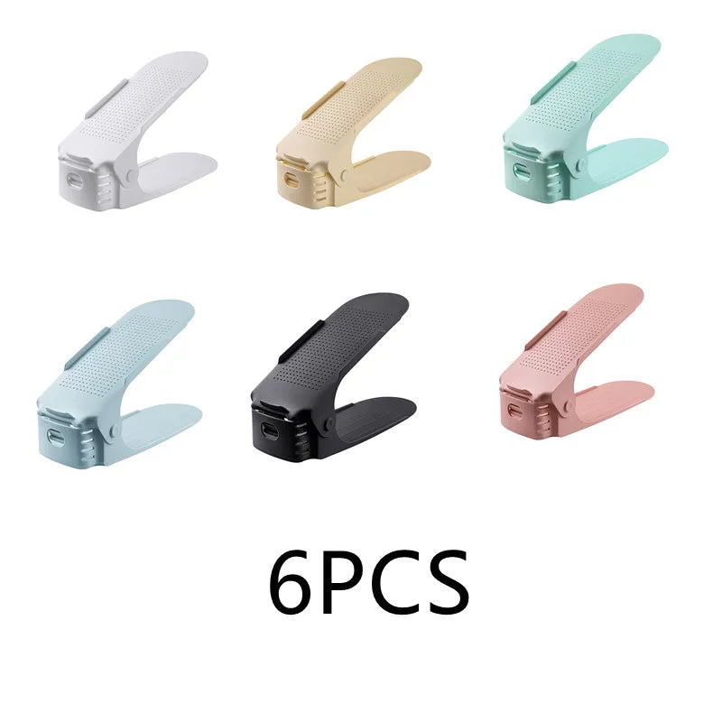Durable Adjustable Shoe Organizer Footwear Support Slot Space Saving Cabinet Closet Stand Shoes Storage Rack Shoebox
