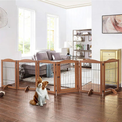 Wooden Pet Fence Dog Fence Freely Combinable Pet Isolation Door Indoor Foldable Dog Cage for Small and Medium Dogs Pet Supplies