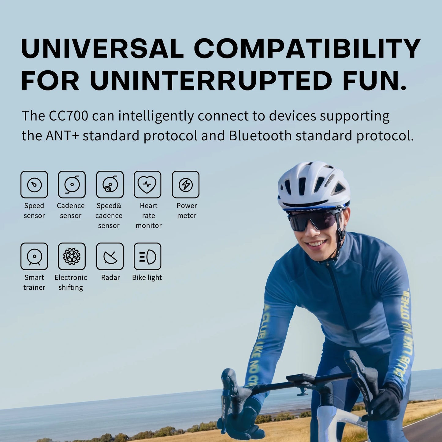 GEOID CC700 Bike Computer Wireless Color Screen ANT+ WIFI Bicycle Speedometer IPX7 Waterproof Route Navigation Cycling Odometer