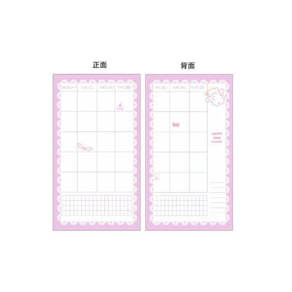 A6 Cute Binder Rabbit Week Plan Todo Paper Refill Accessories 120gsm Loose-leaf Notebook Journal Diary Paper School Stationery