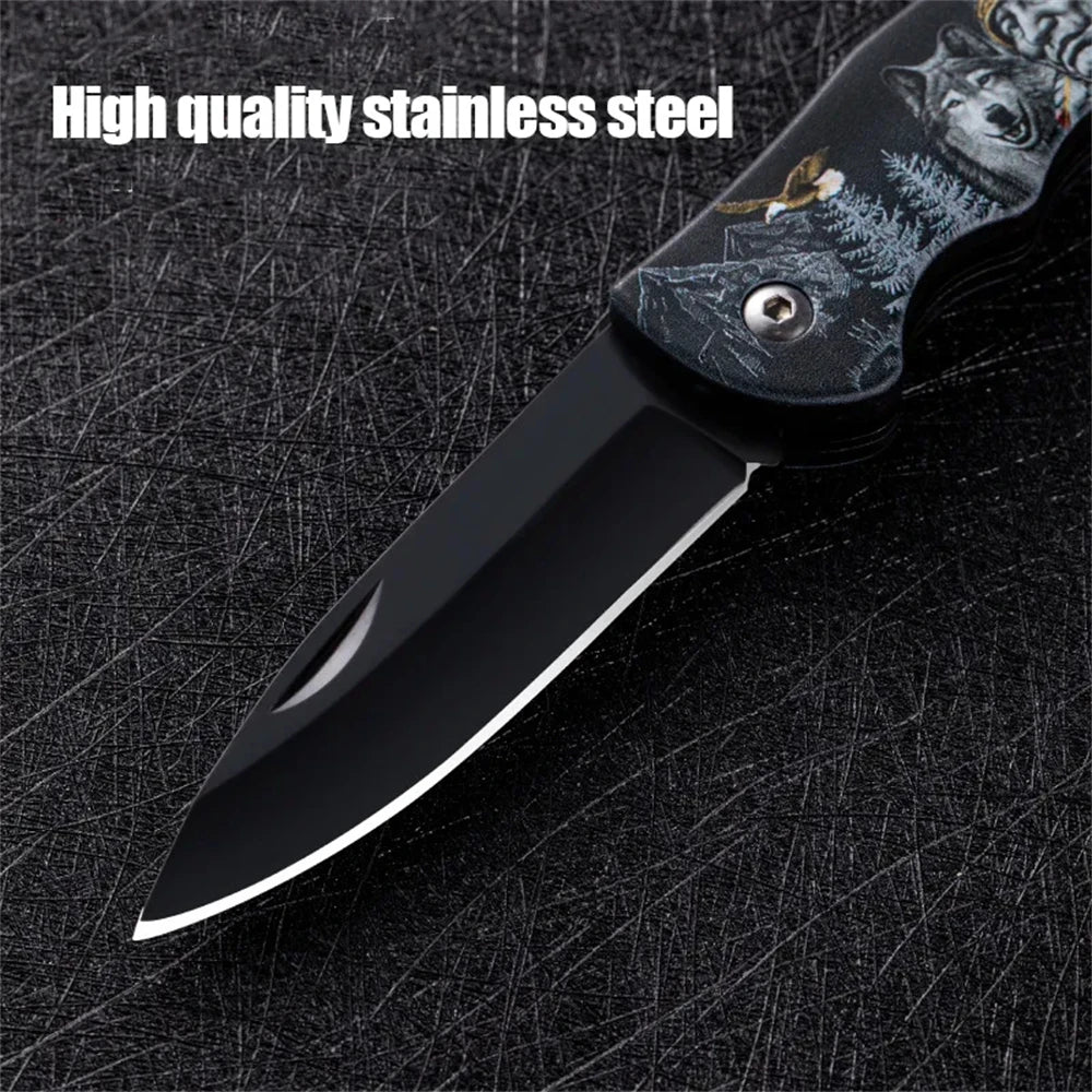 1PC,Heavy Duty Box Cutter Folding Knife Stainless Steel Fruit Peeling Knife Camping Portable Knife Tactical Tools Utility Knife