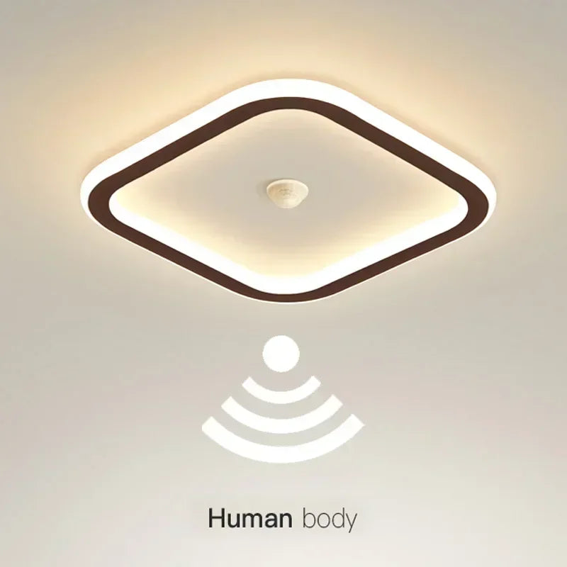 Energy Saving Smart Ceiling Light Human Body Sensor Auto on Off 85-265V for Corridor Hallway Entrance Balcony Lighting Fixture