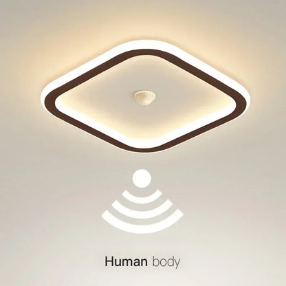 Energy Saving Smart Ceiling Light Human Body Sensor Auto on Off 85-265V for Corridor Hallway Entrance Balcony Lighting Fixture