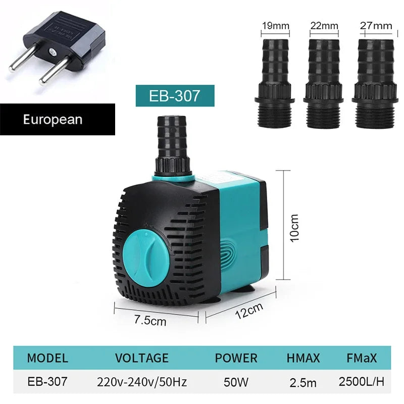 Small Adjustable Flow Rate Submersible Pump Fish Tank Aquarium Circulating Pump Bottom Filter Silent Suction Manure Change Pump