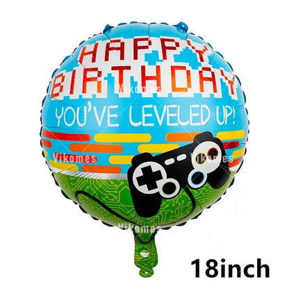Fortnite Balloons Happy Birthday Banner Shooting Game Party Decoration Alpaca Llama Disposable Tableware Background Cake Topper