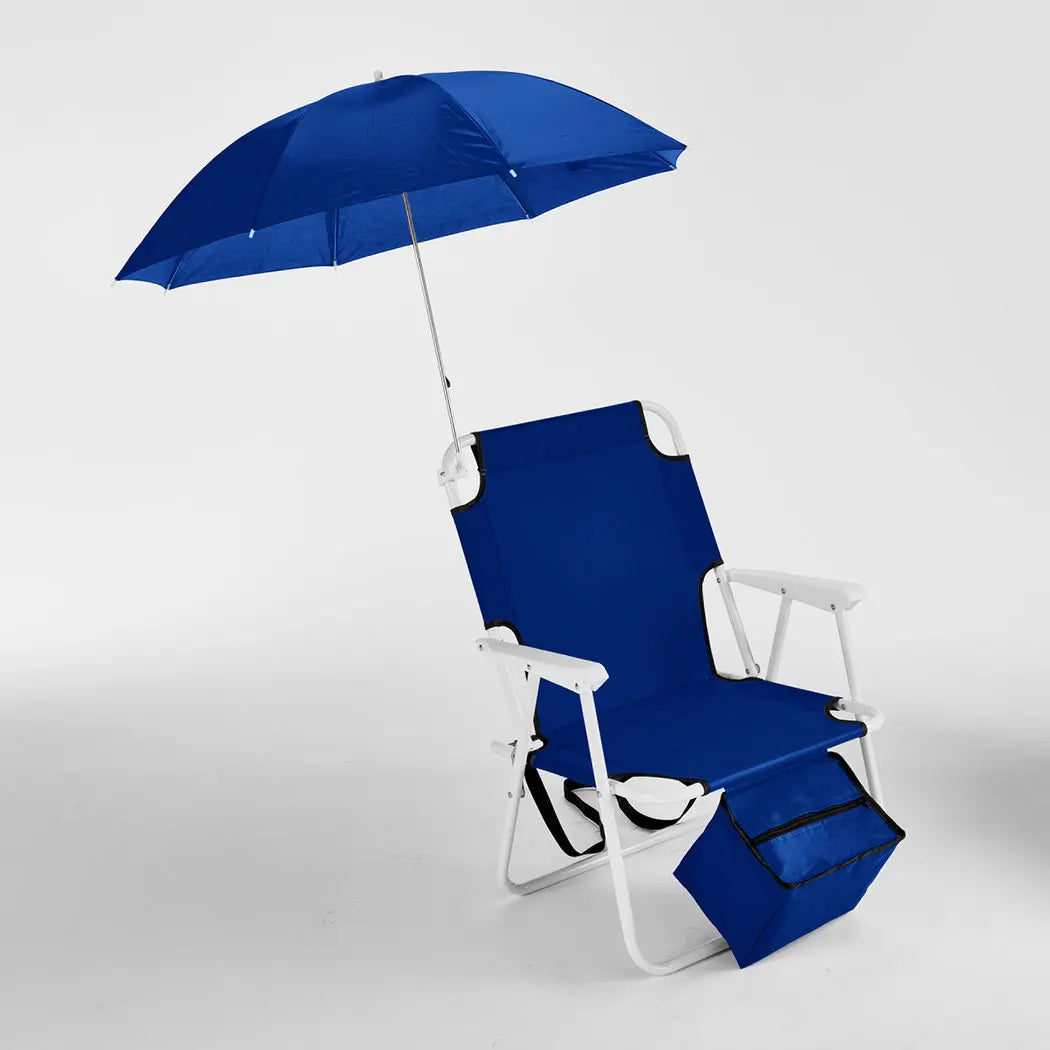 Commercial Beach Chairs And Umbrella Beach Umbrella Chair Outdoor Steel Beach Folding Chair With Fabric