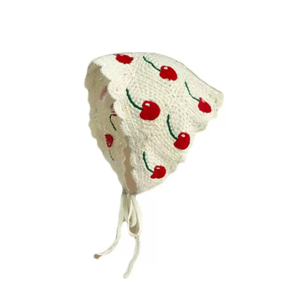 Korean-style cozy knit triangular headscarf for women, spring/summer, cute versatile country beach vacation hairband