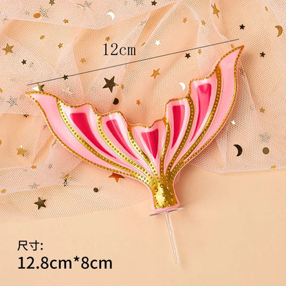 Mermaid Cake Decoration Kawaii Doll Mermaid Birthday Cake Toppers Girls Happy Birthday Party Supplies Creative Dessert Supplie