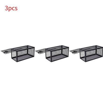 Self-locking Trap Catcher Mouse Rat Bait Mice Live Box Mice Trap Cage Reusable Catch Rat Implement Trap Rat Cage Iron Cage