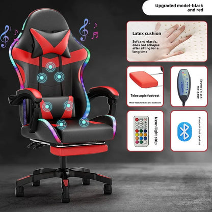 Reclining Backrest Chair E-sports Chair Lights Bluetooth Speaker LED Display Gaming Chair Anchor Chair Massage Chair Gaming