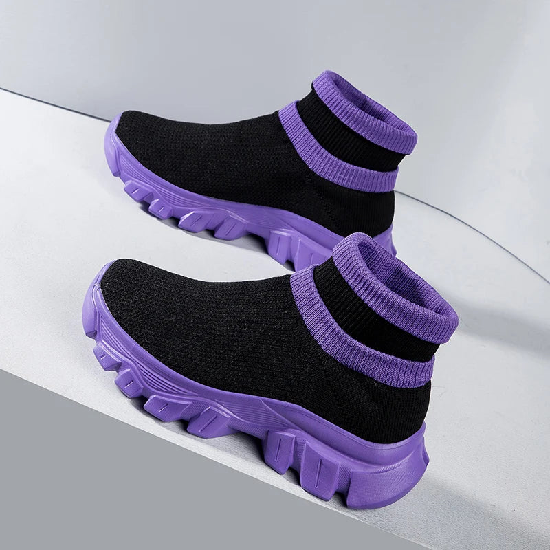 Women Shoes Men Brand Comfortable Sock Boots Non-slip Couple Ankle Boots Thick Soled Tenis Luxury Shoes Unisex Casual Sneakers