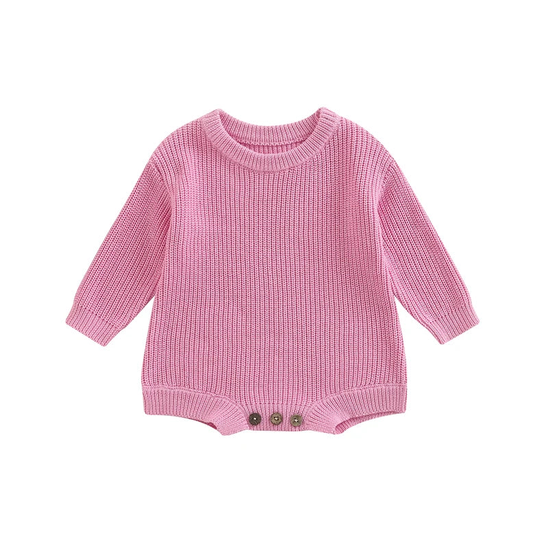 0-2Y Knitting Newborn Baby Girl Boy Spring Autumn Clothes Cute Long Sleeve Sweater Romper Jumpsuit Casual New born Outfits
