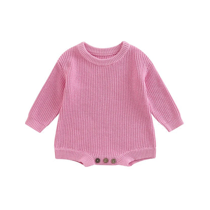 0-2Y Knitting Newborn Baby Girl Boy Spring Autumn Clothes Cute Long Sleeve Sweater Romper Jumpsuit Casual New born Outfits