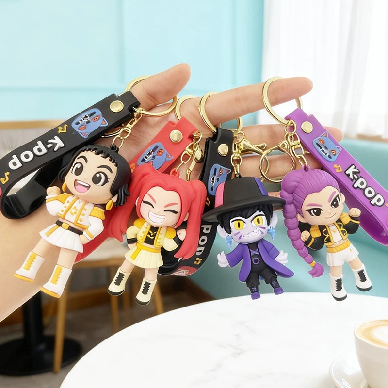 Kpop Rumi Keychain Kpop Group Rumi Mira Zoey Anime Character Keychains Backpack Pendant Charms Keyring Party Favor Gifts