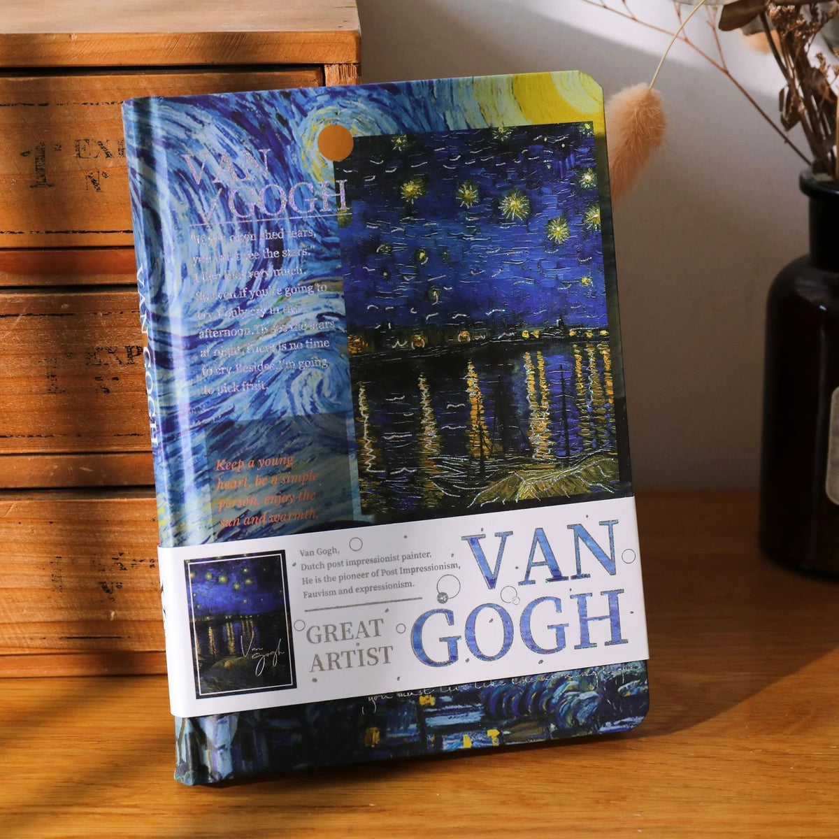 Oil Painting Landscape High  Value Art Retro Student Notebook Oil Painting Notebook Styles Include Sunrise Impression Starry Sky