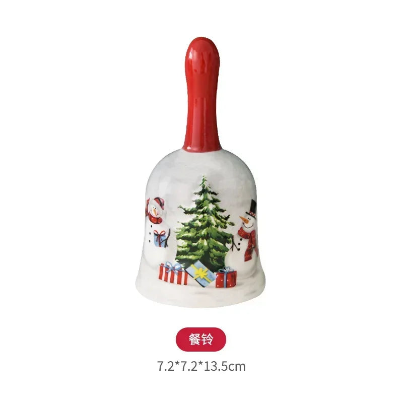Nordic creative Christmas Snowman bowl plate cutlery set Western ceramic dinner plates Home rice salad bowl cup Christmas gift