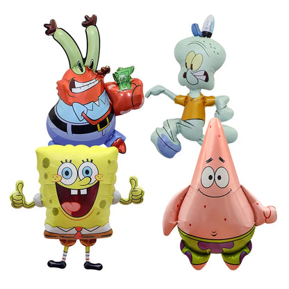 Large SpongeBob & Patrick Star Foil Balloons Cartoon Party Decor Foil Balloons for Kids Birthday Party Decorations Supplies