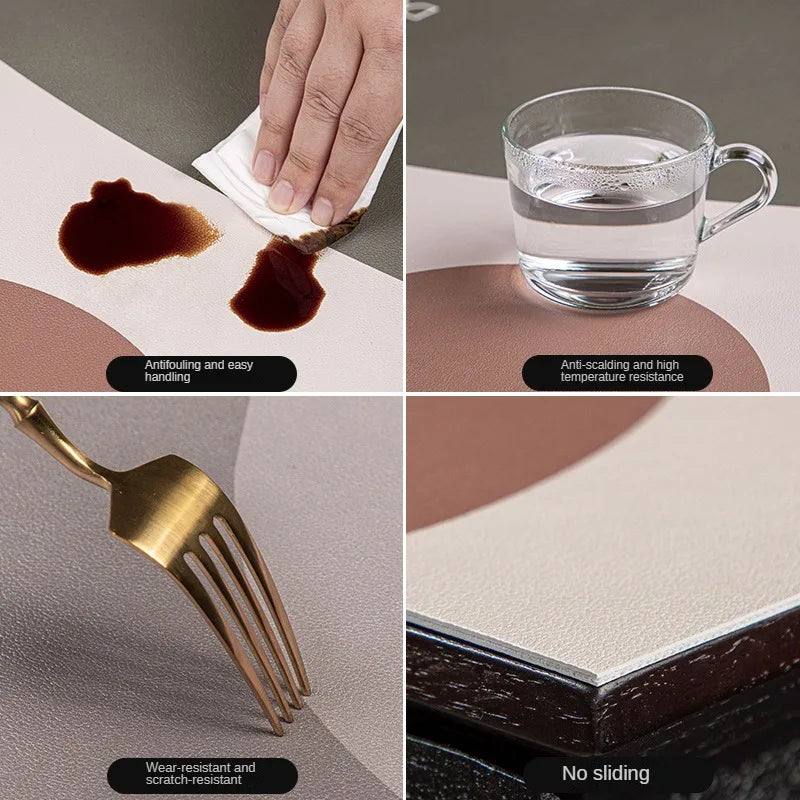 Marble pattern tablecloth custom square rectangle table cover office Decor desk mat waterproof leather table linen protector