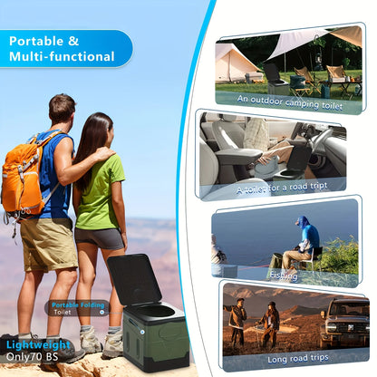 Portable Camping Toilet Foldable Camping Travel Toilet Collapsible Portable Potty for Camping Road Trips Emergency Car Use