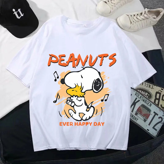 Snoopys Men Women Summer Clothes Adult Cotton Shirts Cartoon Anime Graphic Print Tops Cool Comfortable Shirt Birthday Party Gift
