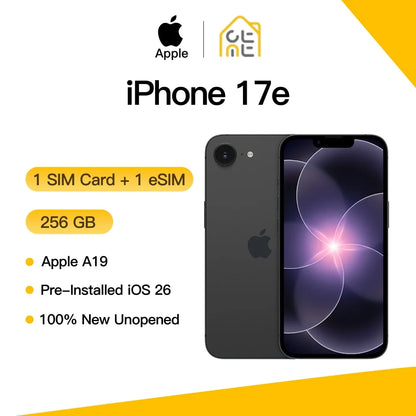 Apple iPhone 17e 256GB Original Global Unlocked 5G Smartphone A19 Chip 6.1" Super Retina XDR OLED 48MP Fusion Camera IP68 iOS 26