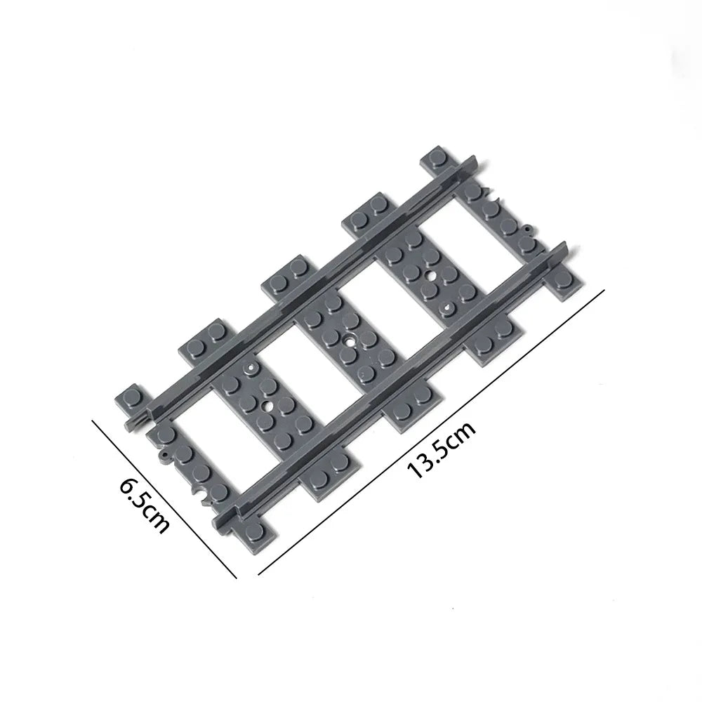 City Trains Railway Flexible Tracks Forked Straight Curved Rails Switch Kids DIY Building Block Bricks Track Toys For Children