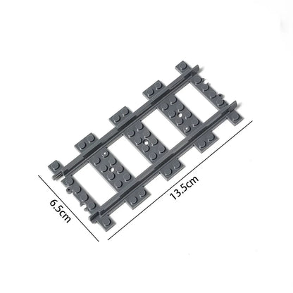 City Trains Railway Flexible Tracks Forked Straight Curved Rails Switch Kids DIY Building Block Bricks Track Toys For Children
