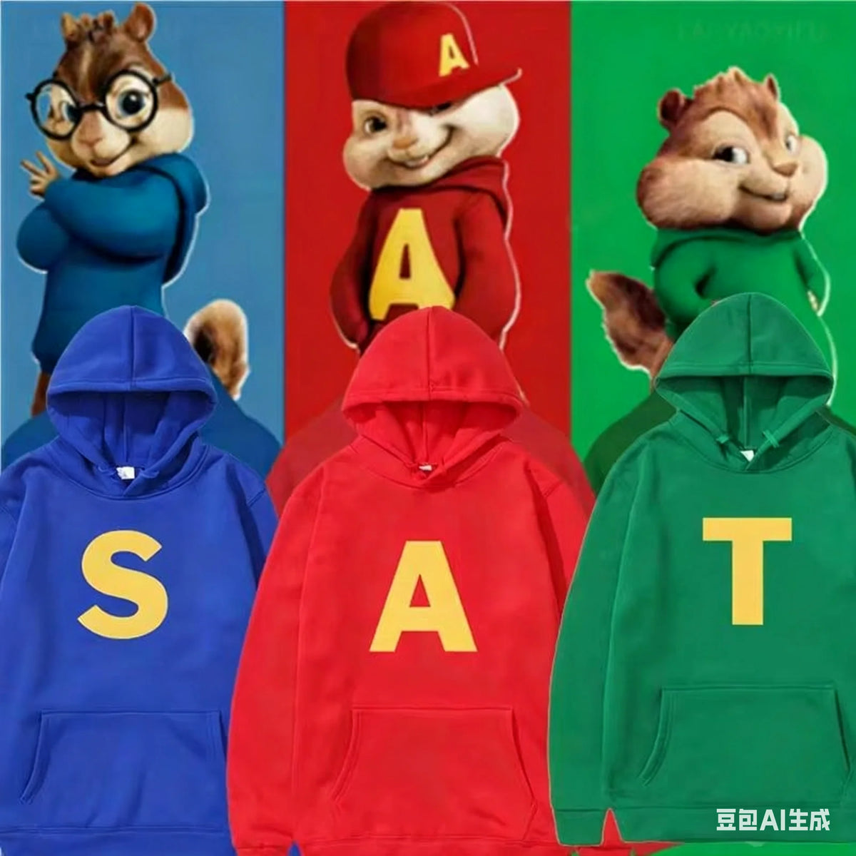 Alvin and The Chipmunks 2026 Fashion Unisex Casual Sportswear Men's Hoody Alvin Chipmunk Cosplay Costume Kid Adult Pullover Top