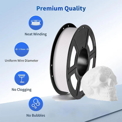 PLA 3D Printer Filament, 1.75mm, Dimensional Accuracy +/- 0.02 mm,250g/500g Per Spool, Black/White/Blue/Red