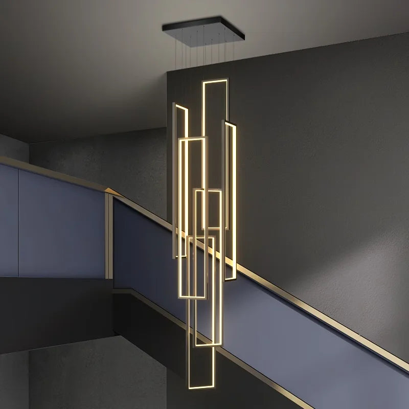Modern ring stairs led lights pendant light lamps for living room led Chandeliers for dining room hanging light indoor lighting