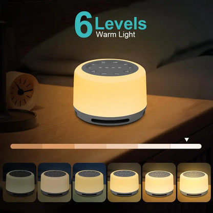 7 RGB Night Light & 24 Soothing Relax Sleep Sounds Machine with Adjustable Brightness Wireless Speaker White Noise Sound Machine