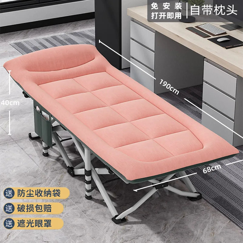 Camping Cot Comfortable with Pad  Portable Folding Bed for Sleeping Single Supports Travel Office Garden Beds  складная кровать