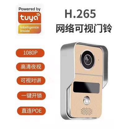 Tuya APP 2MP 1080P POE Wied WIFI IP  Doorbell  POE  Video Door Phone Intercom Visual Door Viewer Camera