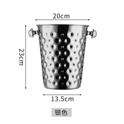 European Stainless Steel Ice Bucket Beer Red Wine Juice Drink Cooler Bar Family Party Champagne Ice Bucket Bar Wine Accessories