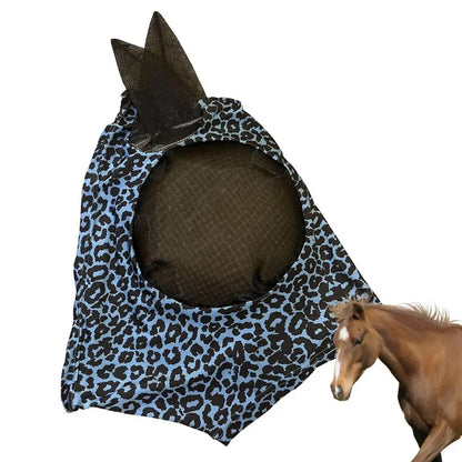 Horse Fly Face Cover Leopard Print Pattern Equestrian Supplies Comfortable Breathable Anti-Mosquitoes Cover Horse Care Product