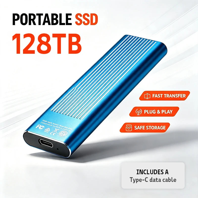 Mini Portable SSD 12TB High‑speed Authentic High‑performance for Desktop PC Mac Surveillance Monitoring Video File Data Storage
