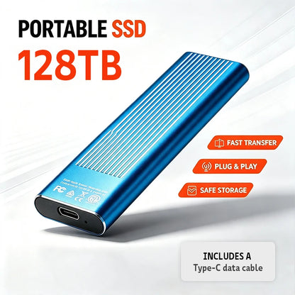 Mini Portable SSD 12TB High‑speed Authentic High‑performance for Desktop PC Mac Surveillance Monitoring Video File Data Storage