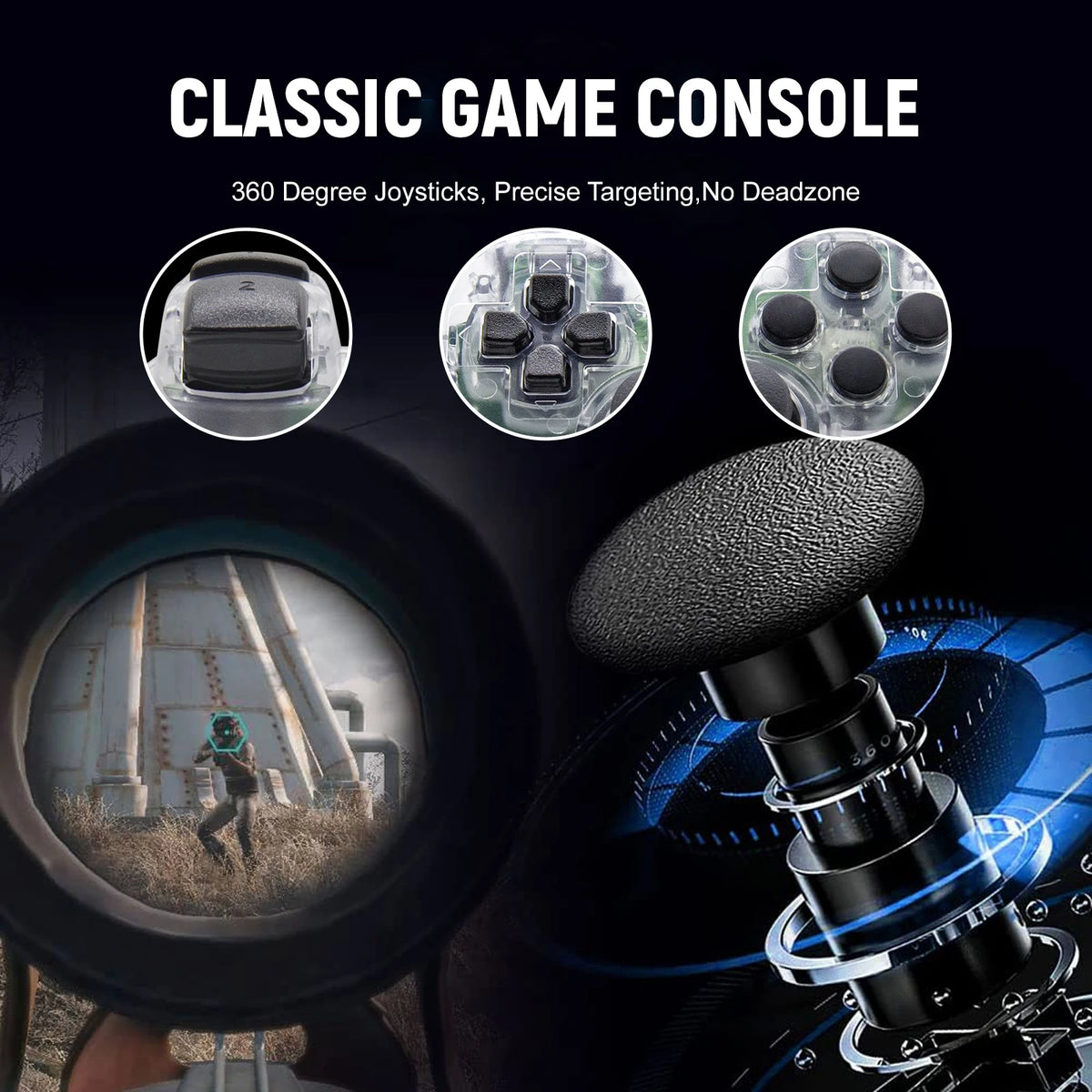 Gamepads For Playstation 3 PS3 Consoles PC/Android TVs /Game Boxes 360°Joysticks Precise Targeting No Deadzone Game Controller