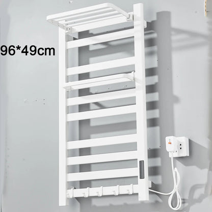 Electric Towel Dryer Black/White Bathroom Electric Rack Digital Display Temperature Time Control Towel Warmer Rail