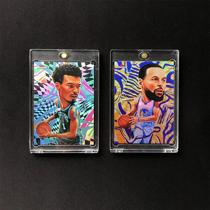 Topps 2026 Finest Big Head Comic Teka Warriors Curry Spurs Text Class SSP Original Reproduction Self-Made Card Refraction Gift