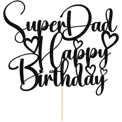 Super Dad Happy Birthday Cake Topper, Father's Day Party Decorations, Dad's Birthday World's Best Daddy Party Decorations Suppli