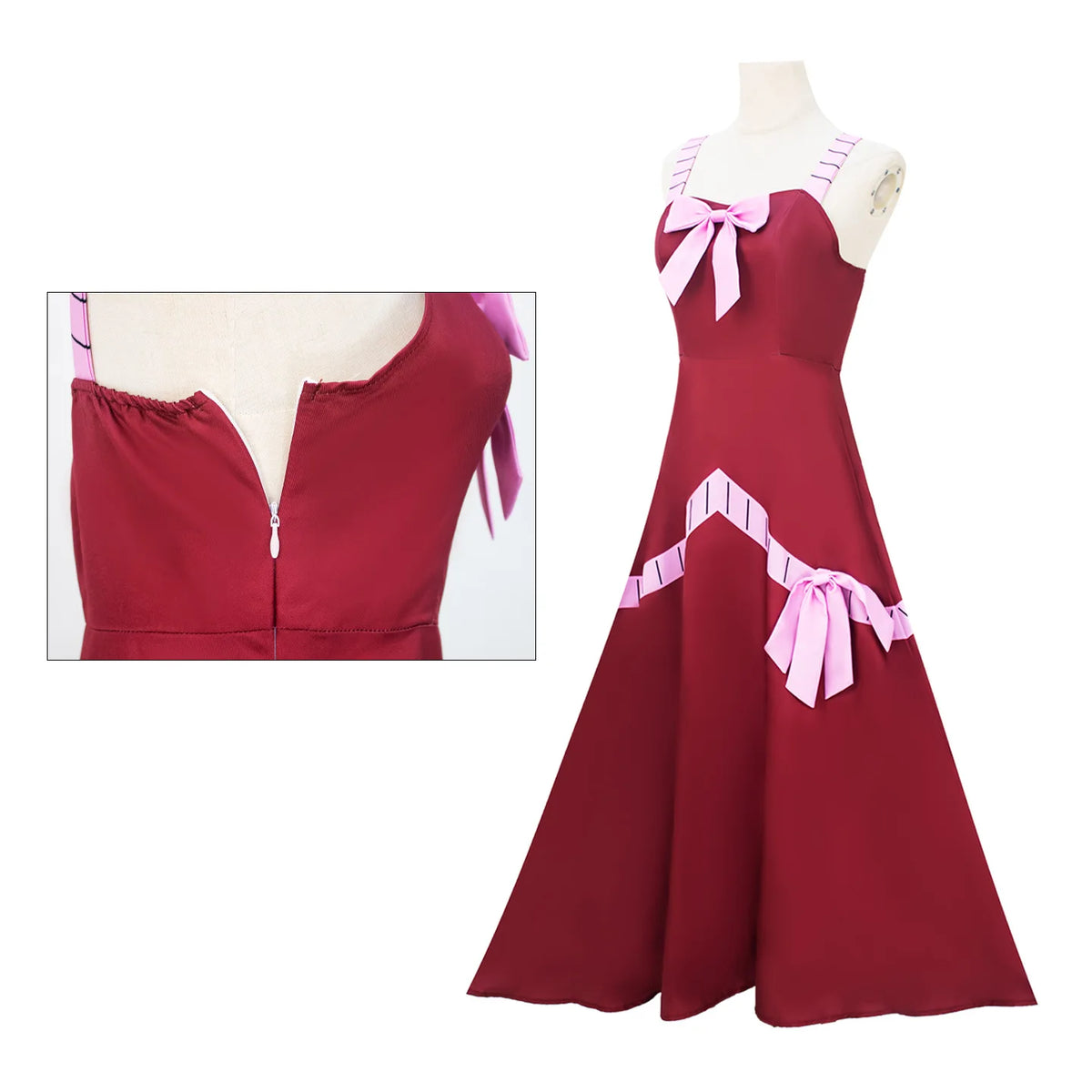 Anime Mirajane Strauss Fairy Tail Red Long Dress Cosplay Full Set Costume Outfit Women Halloween Party Stage Cos Convention