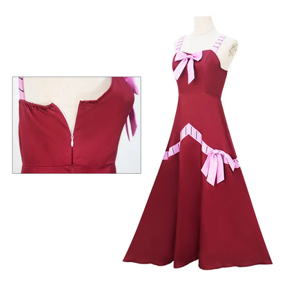 Anime Mirajane Strauss Fairy Tail Red Long Dress Cosplay Full Set Costume Outfit Women Halloween Party Stage Cos Convention
