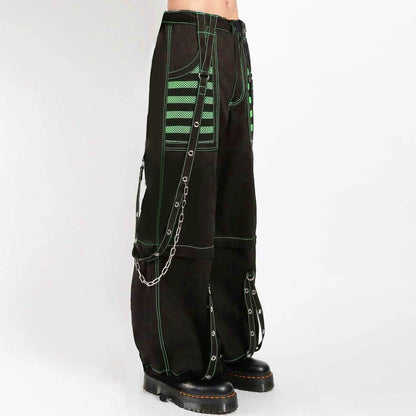 Women Fall Winter Cargo Jeans Striped Zipper Button Closure Loose Casual Trousers Streetwear with Pockets