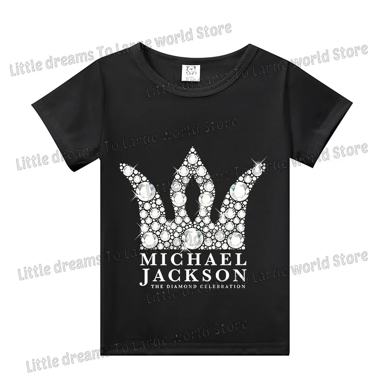 Michael Jackson T-shirt Children Clothing Singer Printed Cotton Tops Boy Girl MJ Summer Tee Shirts Casual Clothes Birthday Gift