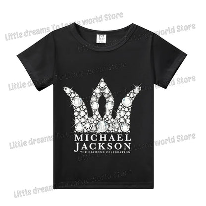 Michael Jackson T-shirt Children Clothing Singer Printed Cotton Tops Boy Girl MJ Summer Tee Shirts Casual Clothes Birthday Gift