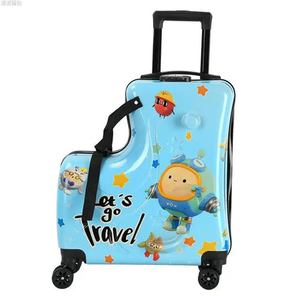 Children's Cute Cartoon Rideable Suitcase 20 inch Boarding Box Sitting Trolley Case Universal Wheel Baby Luggage