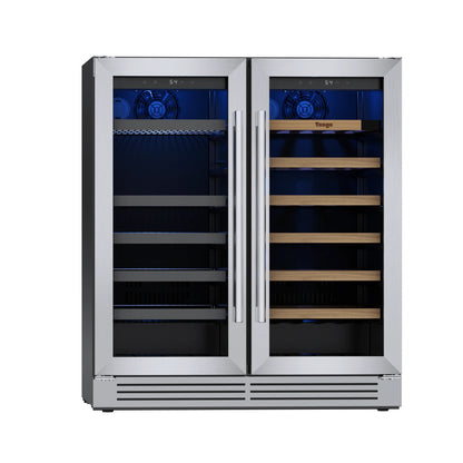 30 Inch Wine Cooler Refrigerator Stainless Steel Glass Door Embedded in The Wine Cabinet, built-in under Counter Beverage Wine Cooler