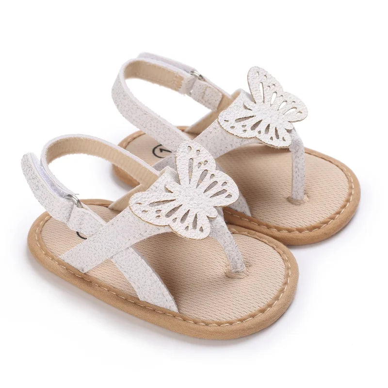 Baby Learning Walk Shoes, Breathable Summer Sandals with Bow & Embroidery, Soft Comfort Footwear for Newborn Infants 0-18M